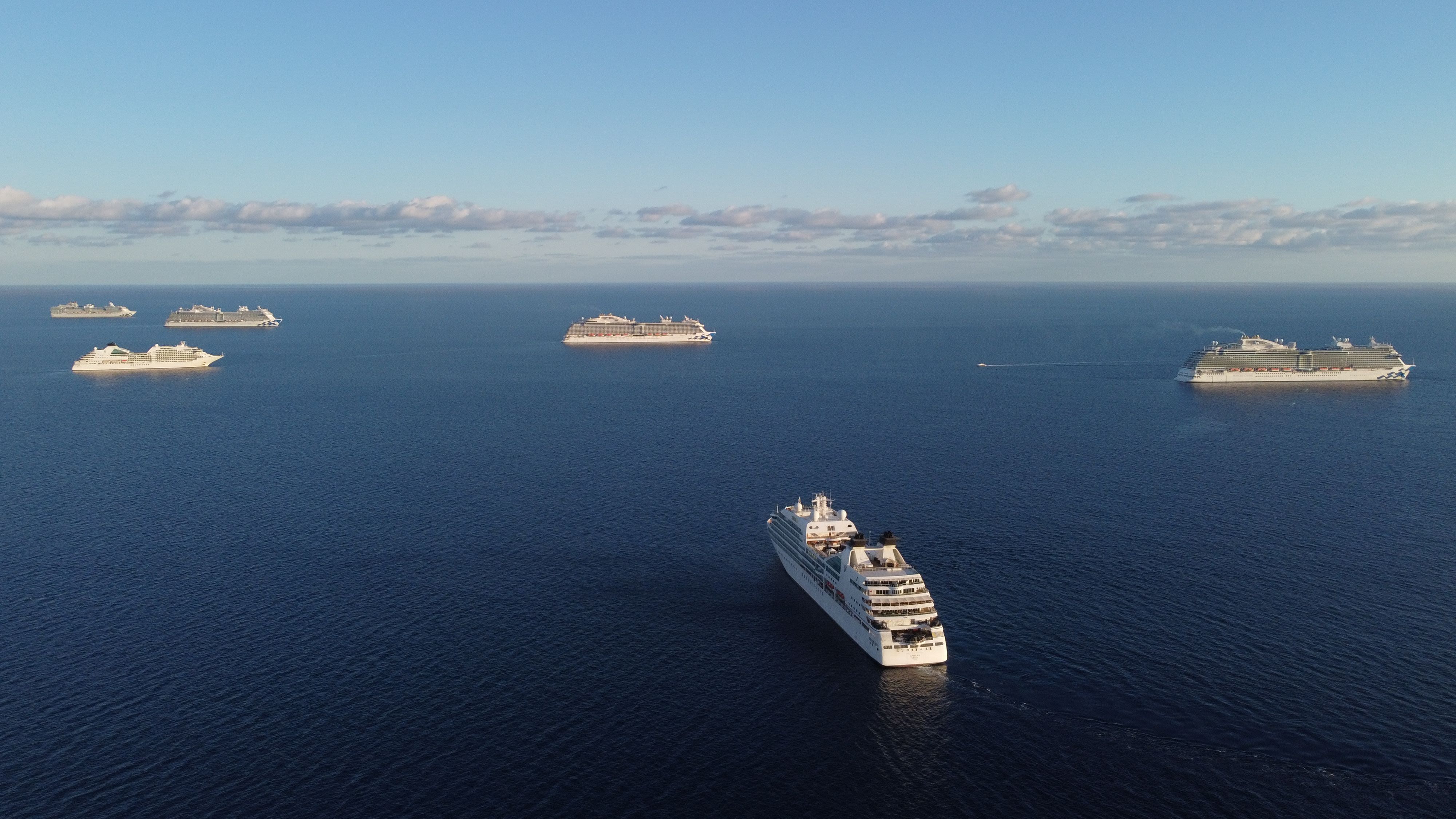 <strong>Stranded at sea: </strong>The cruise industry was particularly badly hit during the early days of the pandemics ships struggled to contain outbreaks and were sometimes left stranded, struggling to find a port willing to let them berth. 