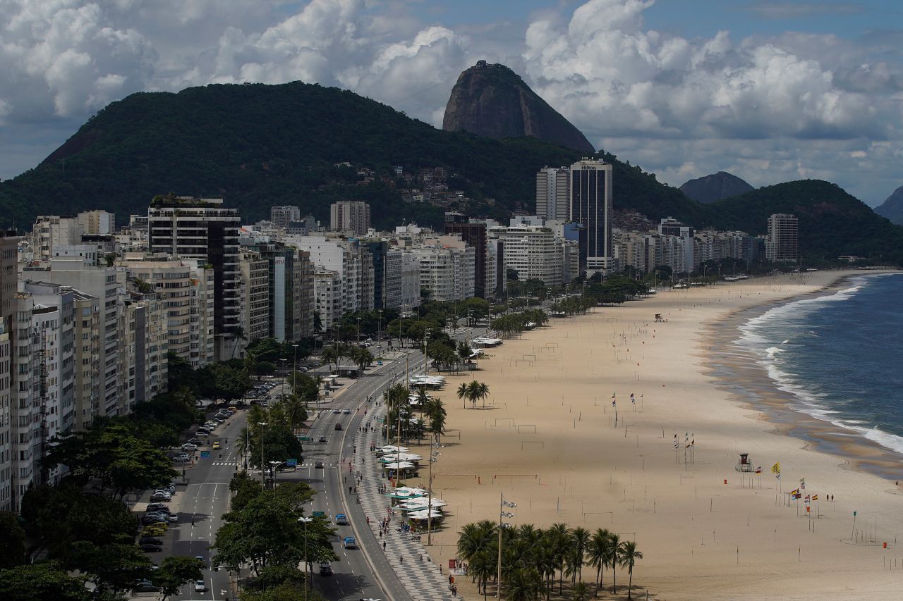 <strong>Rio de Janeiro:</strong> Sundays would normally be a busy day on the beaches of Rio, but as the region's state government imposed restrictions that halted or limited public transport, March 22 saw a largely deserted sea front.