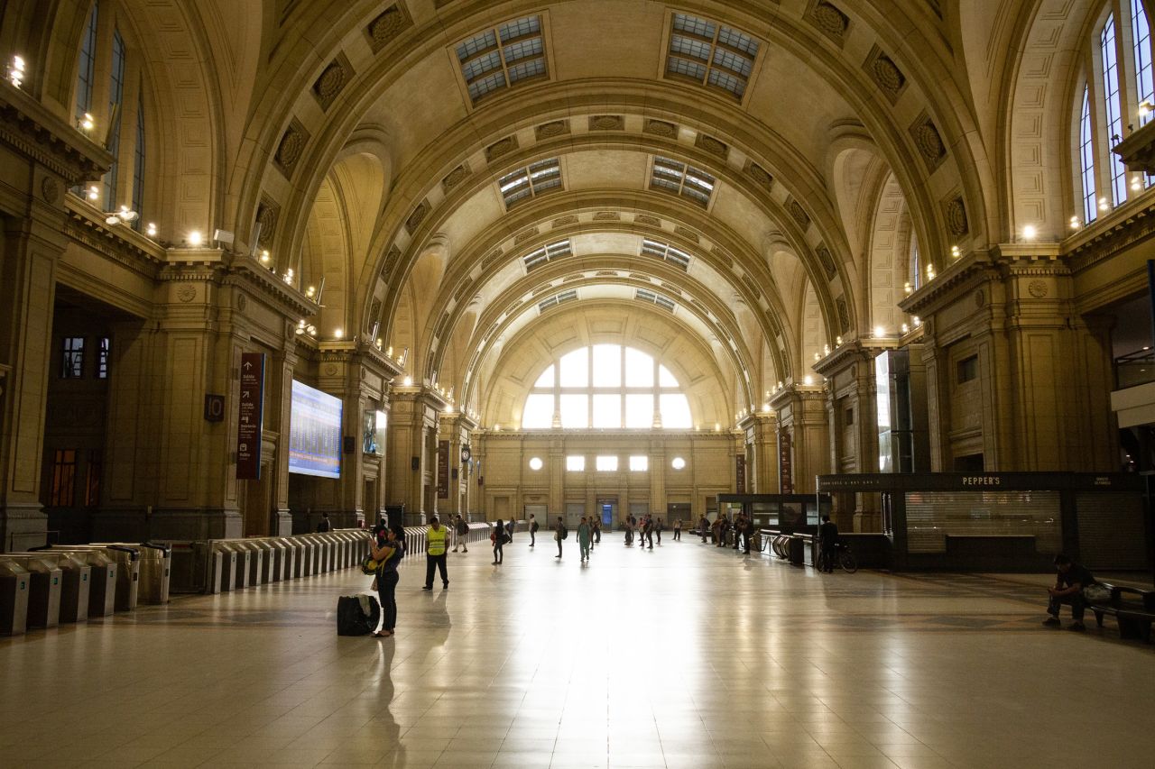 <strong>Buenos Aires: </strong>Empty places were seen elsewhere in South America. This image shows the main concourse at one of the seven stations in the Argentine capital.