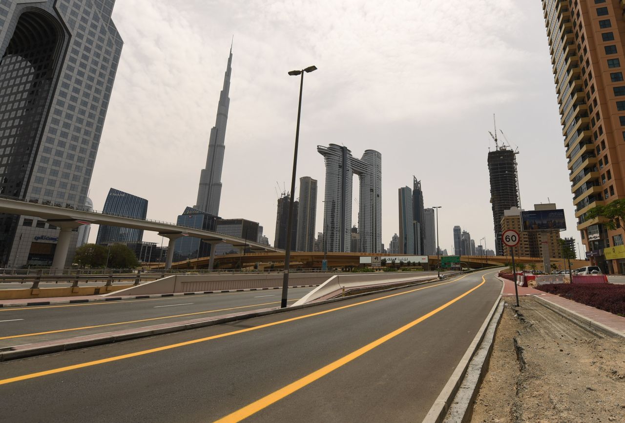 <strong>Dubai: </strong>The empty Sheikh Zayed street in Dubai is pictured on March 27, 2020. As many countries locked down, Dubai resorted to limited restrictions on specific areas or venues to contain the spread of the virus. 