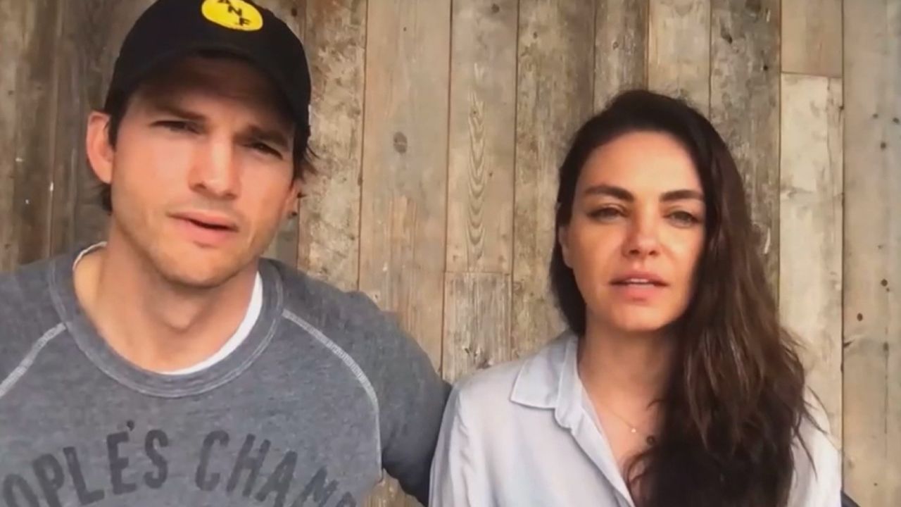 Mila Kunis Ashton Kutcher pledge Ukraine vpx