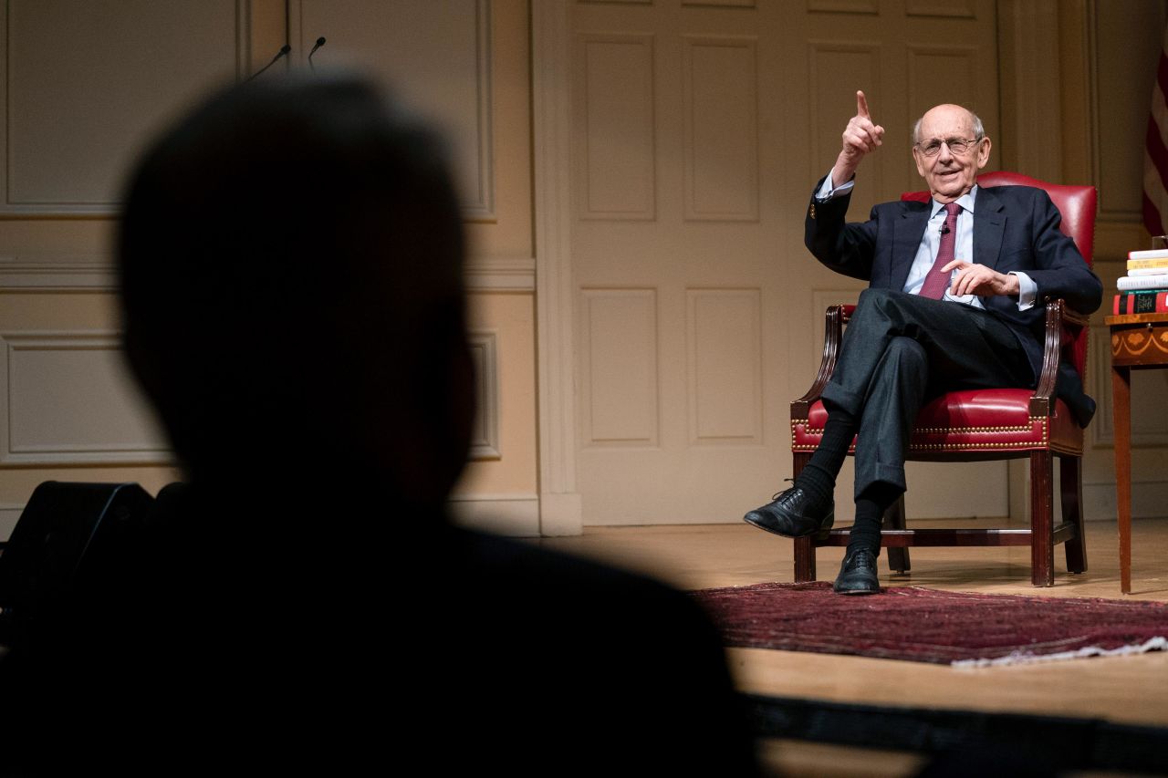 Breyer speaks during an event at the Library of Congress in February 2022.