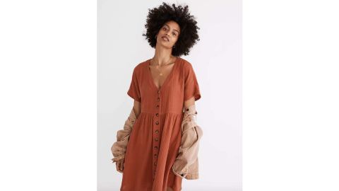 Madewell Lightspun Button-Front Mini Dress