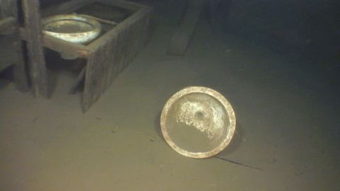A toilet at the bottom of Lake Superior is part of the Atlanta's wreckage.
