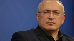 Mikhail Khodorkovsky, head of the Open Russia movement and the former oil tycoon who served 10 years in jail after openly opposing President Vladimir Putin, attends a press conference in London on November 20, 2018. - Two top targets of international arrest warrants sought by Moscow said Tuesday they were launching a legal bid to get Russia suspended from Interpol for abusing the global police organisation. The intervention by investor Bill Browder and Mikhail Khodorkovsky -- a former oil baron who spent 10 years in a Russian jail and now lives in London exile -- came as Putin was on the brink of getting an ally named to a top Interpol post. (Photo by Daniel LEAL / AFP) (Photo by DANIEL LEAL/AFP via Getty Images)