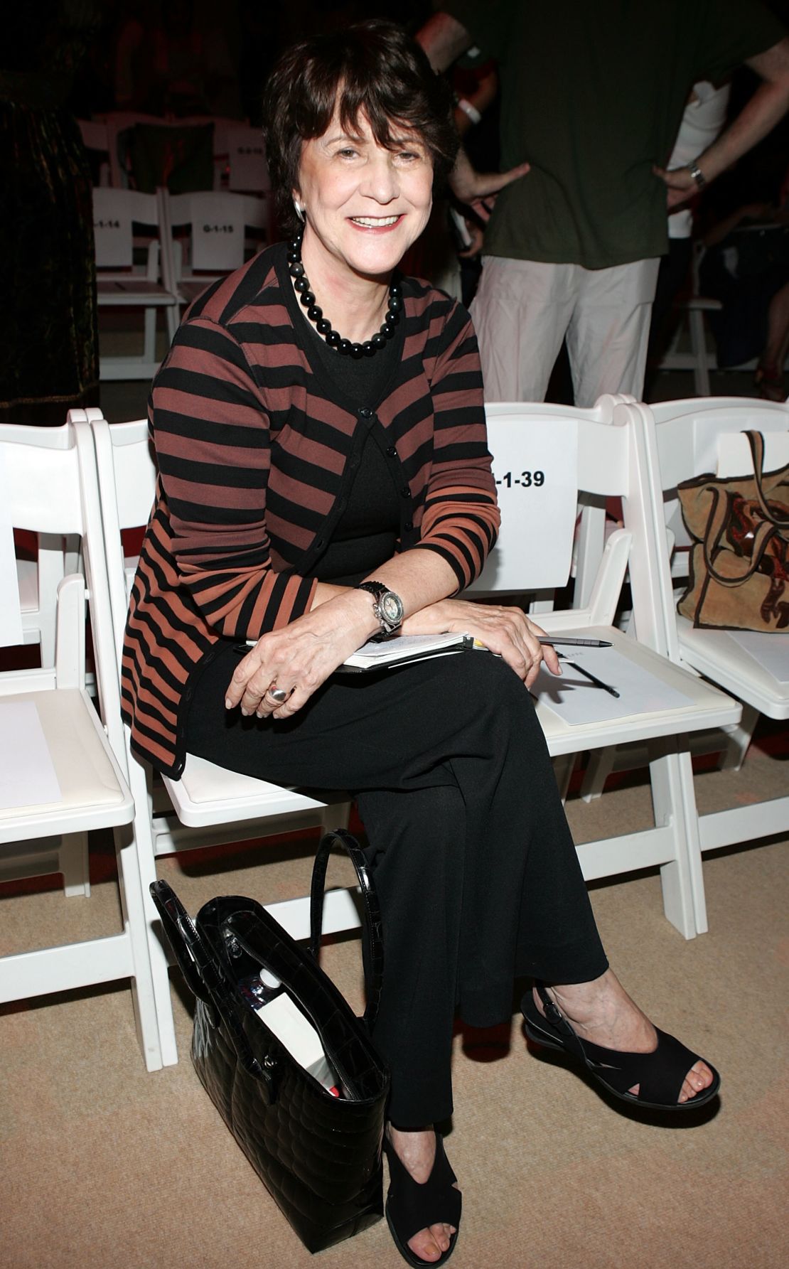 Elsa Klensch attends the Cynthia Steffe fashion show during New York Fashion week in 2005.