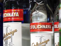 Bottles of Stolichnaya vodka seen displayed in 2020. The vodka, famously marketed as Russian, will now be sold and marketed as Stoli, the company said in a statement.