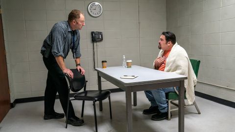 (From left) Mac Brandt as Detective McCarrick and Glenn Fleshler as Russ Faria star in 