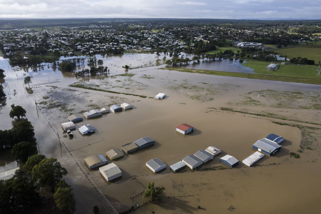 The rising Clarence River floods the town of Grafton in northern New South Wales, on March 1, 2022.