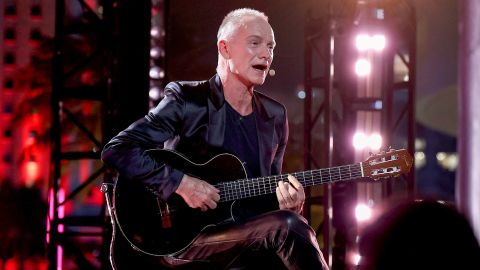Sting performs during Univision's 34th Edition Of Premio Lo Nuestro a la Música Latina at FTX Arena on February 18, 2022 in Miami, Florida. 