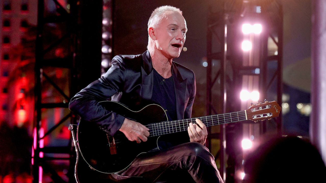 Sting performs during Univision's 34th Edition Of Premio Lo Nuestro a la Música Latina at FTX Arena on February 18, 2022 in Miami, Florida. 