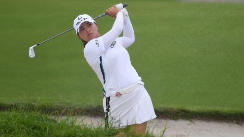 Ko playing a shot during the final round.