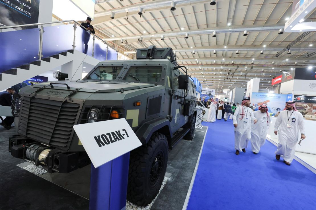 Ukraine showed off its latest defense systems at the World Defense Show on Sunday in Saudi Arabia's capital Riyadh, showcasing weapons and armed vehicles amid the ongoing Russian invasion. 