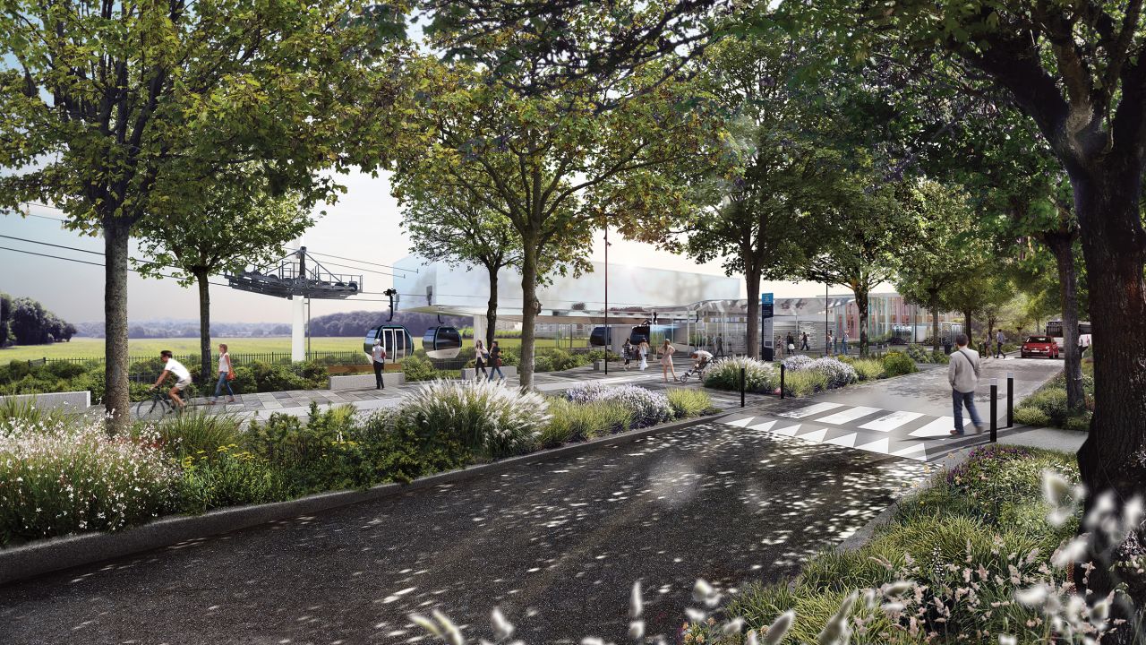 A rendering of Bois Matar station in Villeneuve-Saint-Georges, which would be one of the five stops on the line if all goes to plan.
