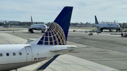 United Airlines planes are seen at Los Angeles International Airport (LAX) in Los Angeles, Califorina, on February 19, 2022. 