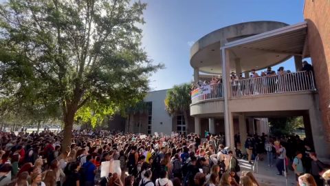 A massive student walkout in protest of Florida's "Don't Say Gay" bill took place at Winter Park High School in Orange County on Monday.