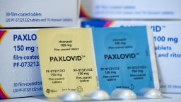 01 March 2022, Berlin: The drug Paxlovid against Covid-19 from the manufacturer Pfizer is lying on a table. Photo: Fabian Sommer/dpa (Photo by Fabian Sommer/picture alliance via Getty Images)