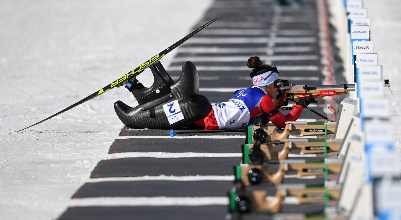 Poland's Monika Kukla competes in a biathlon event on March 8.