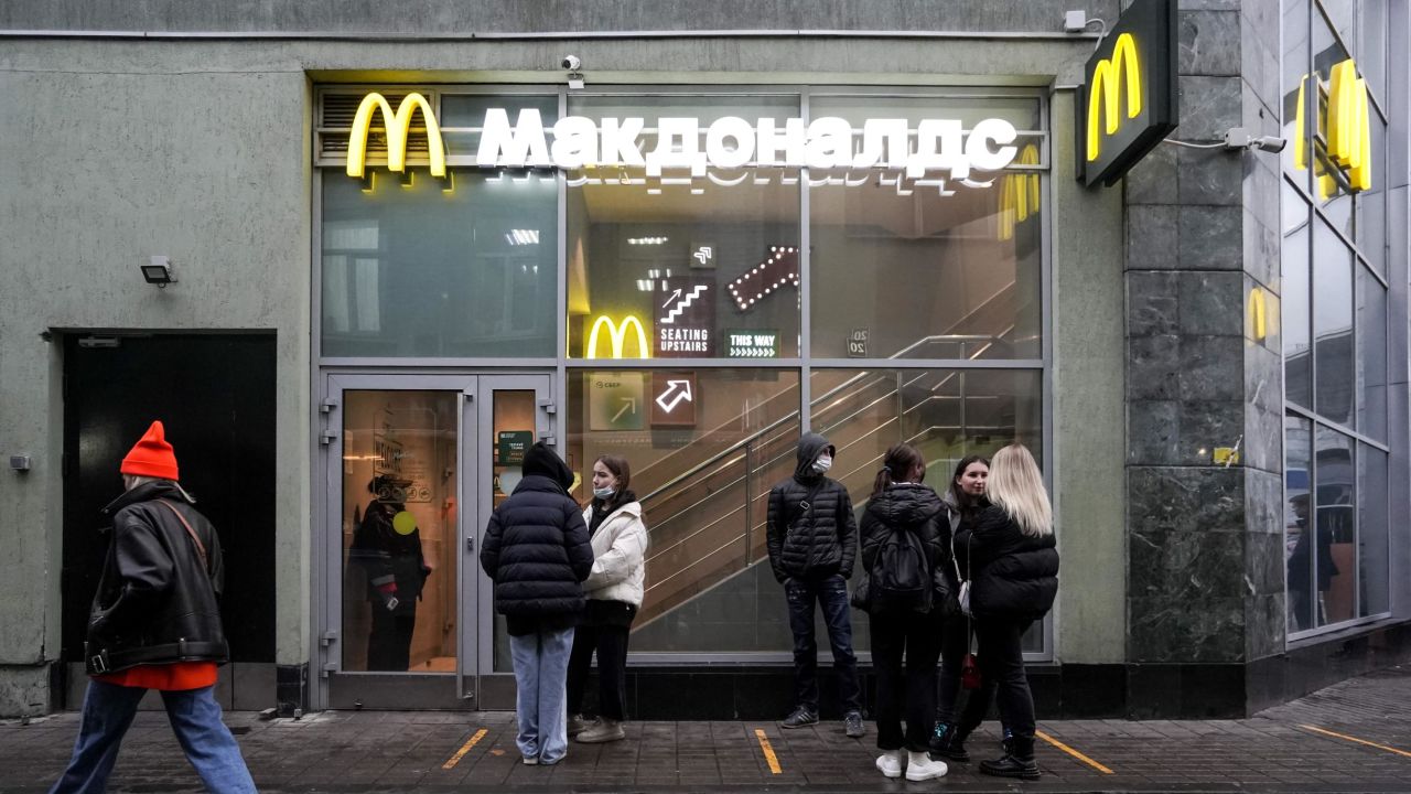 McDonald's said Tuesday that it is closing its Russian locations. 