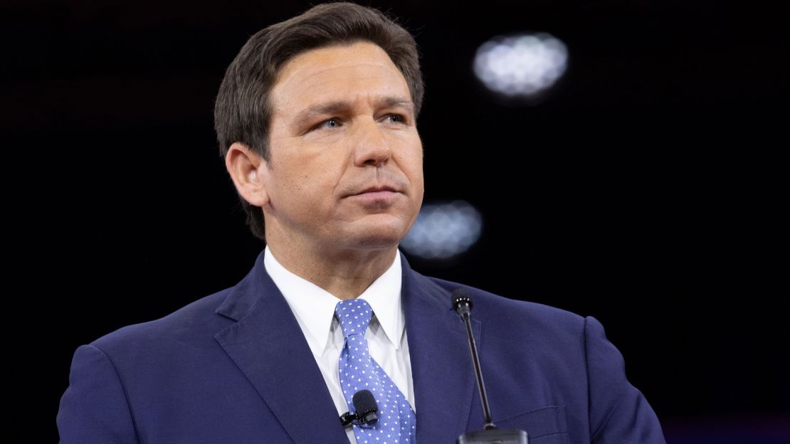 Gov. Ron DeSantis speaks during the Conservative Political Action Conference (CPAC) in Orlando, Florida, last month.