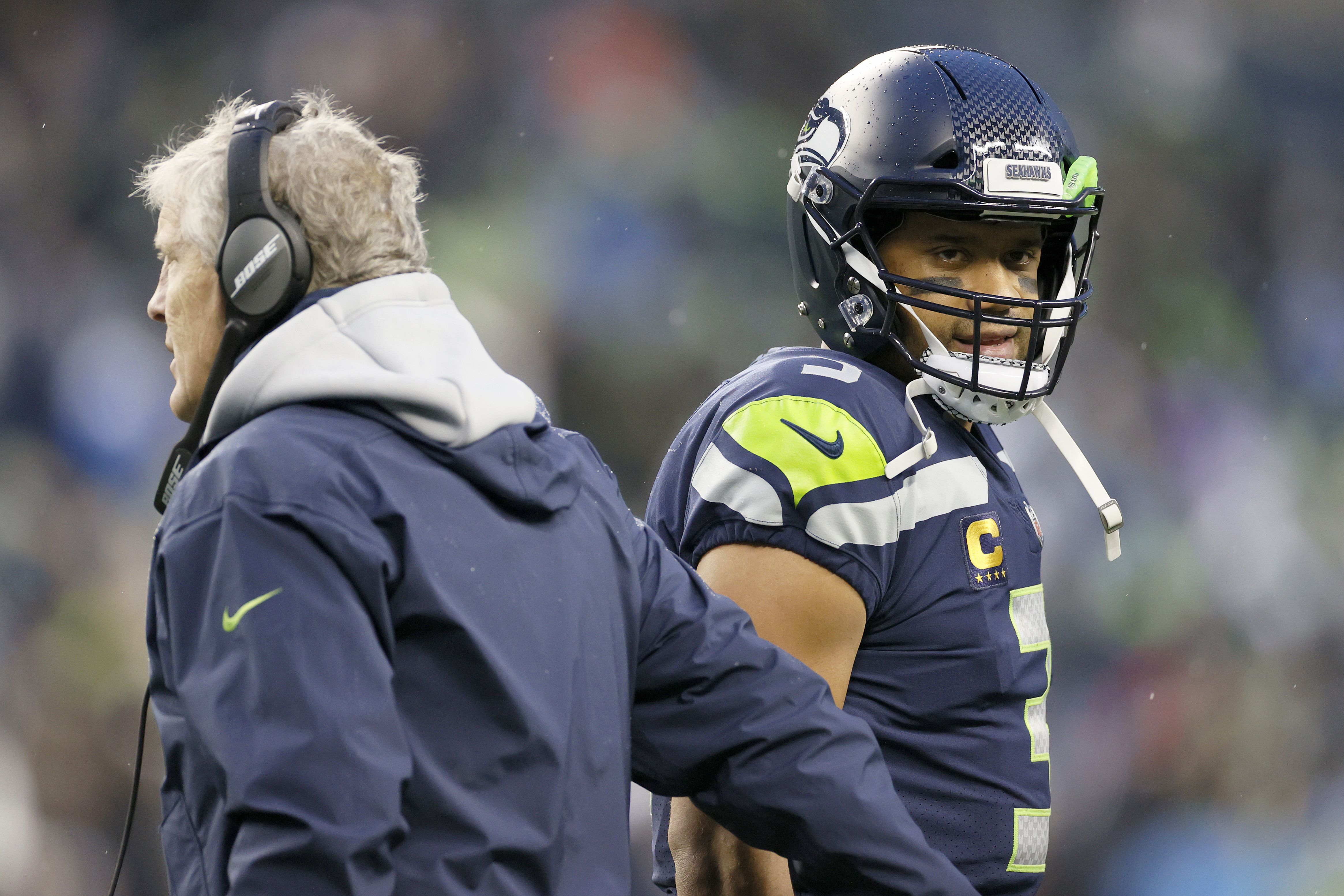 Super Bowl XLVIII -- Seattle Seahawks QB Russell Wilson plays for