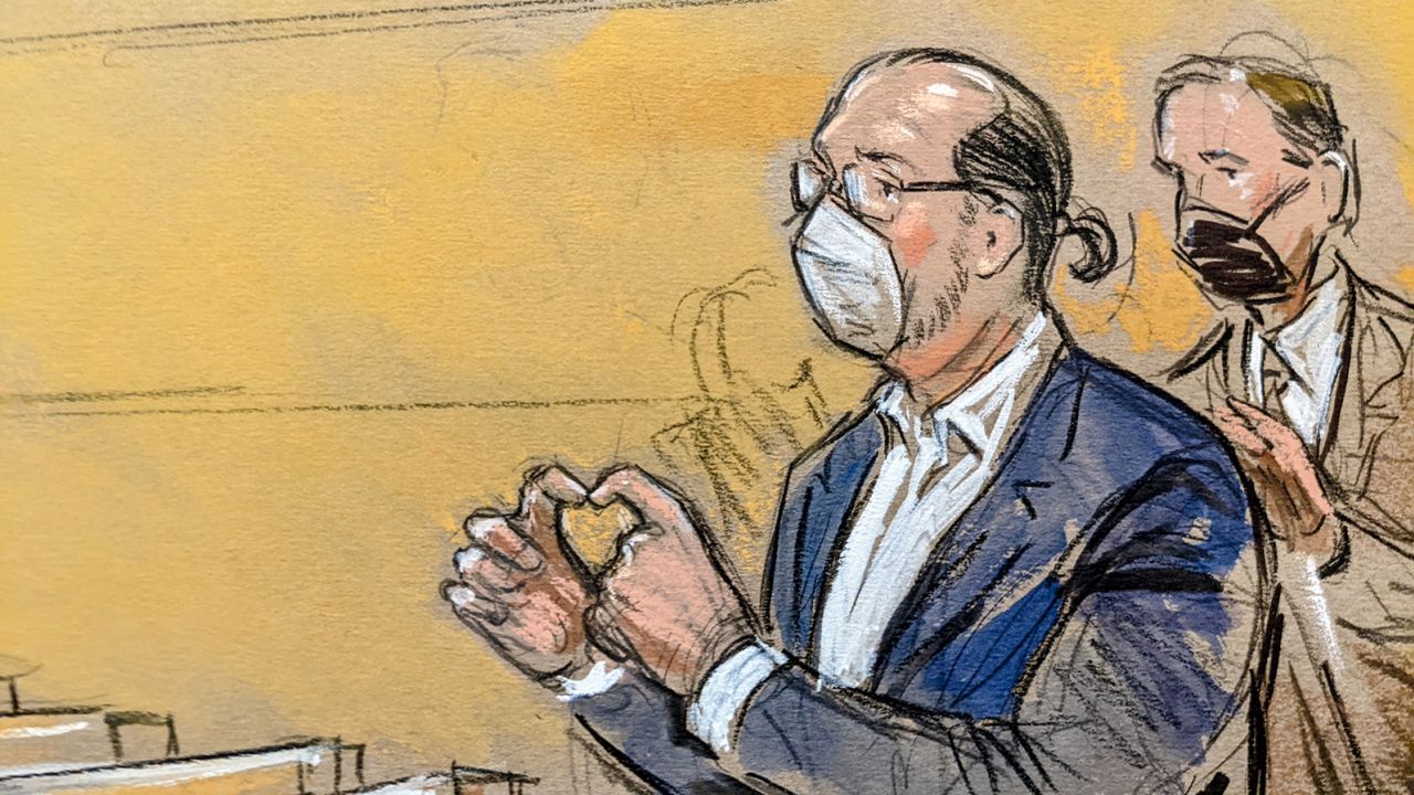 Courtroom sketch during the verdict in the Guy Reffitt Jan 6 trial on March 8, 2022.