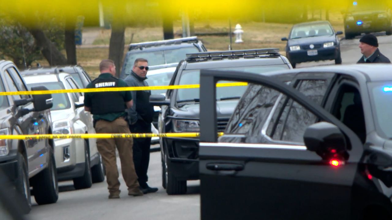 Police respond to one of the shooting sites in Joplin, Missouri.