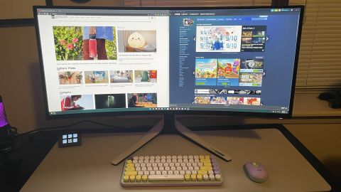 alienware curved monitor multitasking