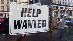 A 'help wanted' sign is posted in front of restaurant on February 4, 2022 in Los Angeles, California. (Photo by Frederic J. BROWN / AFP) (Photo by FREDERIC J. BROWN/AFP via Getty Images)