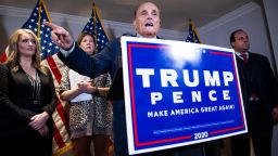 Rudolph Giuliani, attorney for President Donald Trump, conducts a news conference at the Republican National Committee on lawsuits regarding the outcome of the 2020 presidential election on Thursday, November 19, 2020. 