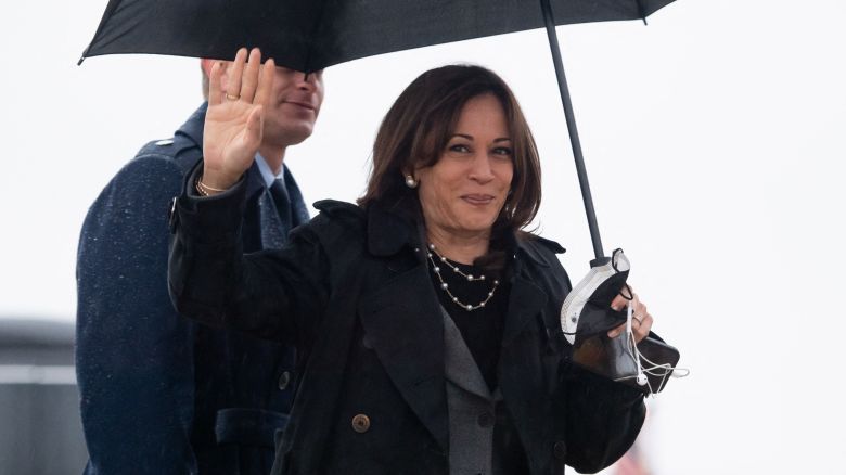 US Vice President Kamala Harris arrives to board Air Force Two at Joint Base Andrews in Maryland on March 9, 2022. - Harris departs for a three-day trip to Poland and Romania for meetings about the war in Ukraine. (Photo by SAUL LOEB / POOL / AFP) (Photo by SAUL LOEB/POOL/AFP via Getty Images)