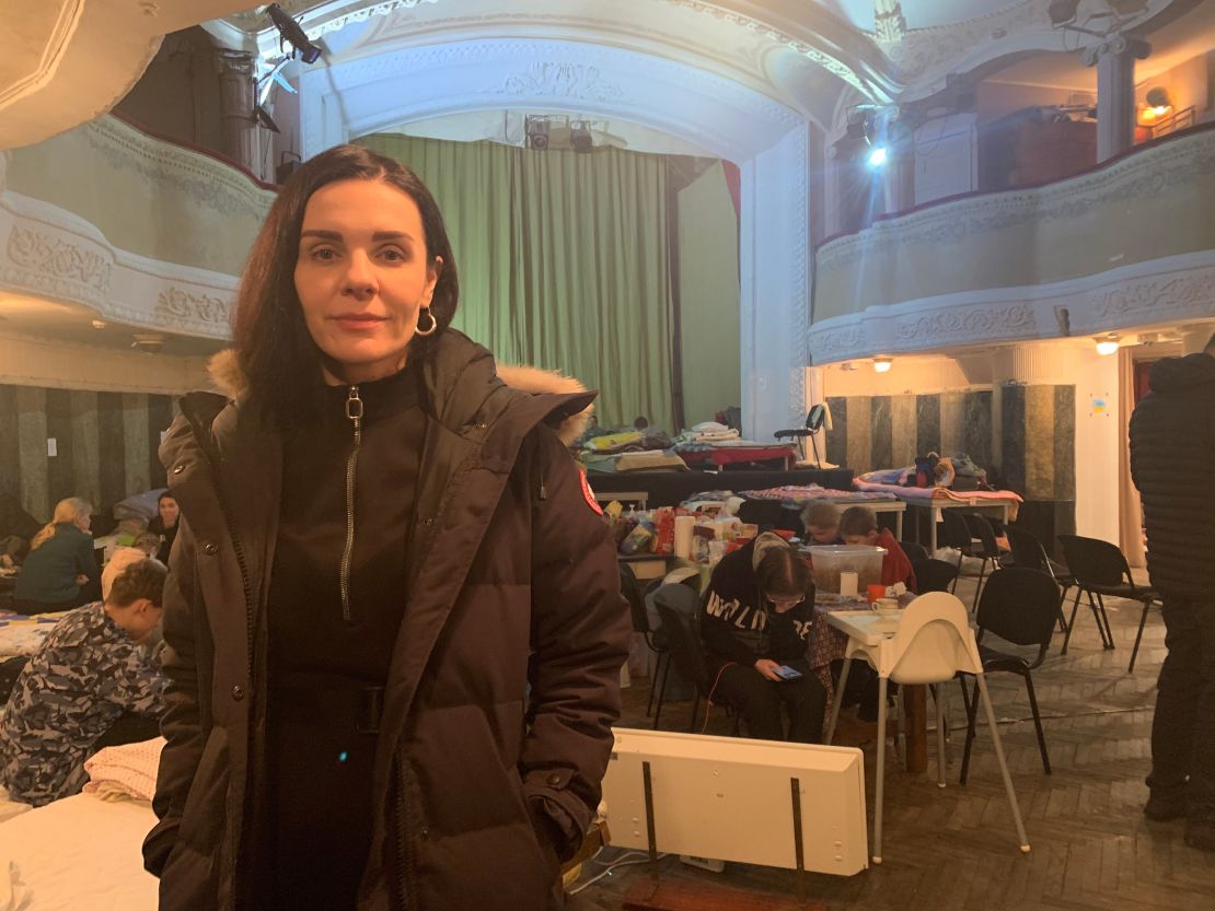 Theater director Natalia Rybka-Parkhomenko says keeping spirits up in her theater-turned-shelter for IDPs has been "the most important performance of her life."