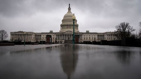 The US Capitol in Washington on Wednesday, March 9, 2022. Democrats and Republicans in Congress struck a deal on a long-delayed $1.5 trillion spending bill that would fund the government through the rest of the fiscal year and provide $13.6 billion to respond to Russia's invasion of Ukraine.