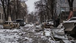 Effects of the bombing in the center of Kharkiv, Ukraine on March 9, 2022 as Russian attacks continue. 