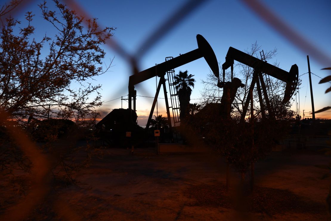 Oil pumpjacks in the Inglewood Oil Field in Los Angeles, California. The oil the US produces is not the same kind that it is set up to refine.