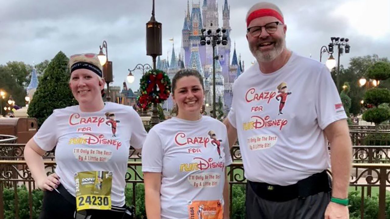 Flaherty and his family after a race at Walt Disney World.