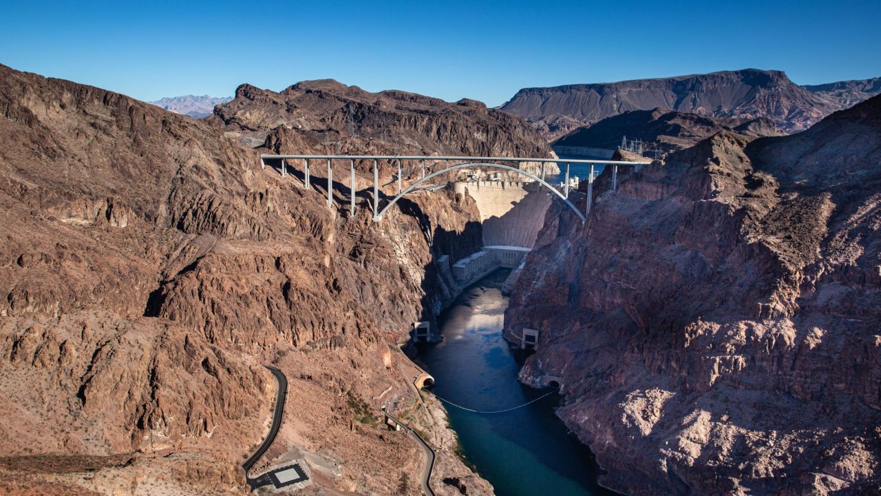 The Colorado River below Hoover Dam in January. The US Drought Monitor reported Thursday that more than 61% of the Lower 48 is in drought.