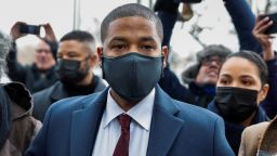 Actor Jussie Smollett, one-time star of the TV drama "Empire," arrives for his sentencing hearing after he was found guilty of staging a hate crime against himself, in Chicago, Illinois, U.S., March 10, 2022. 