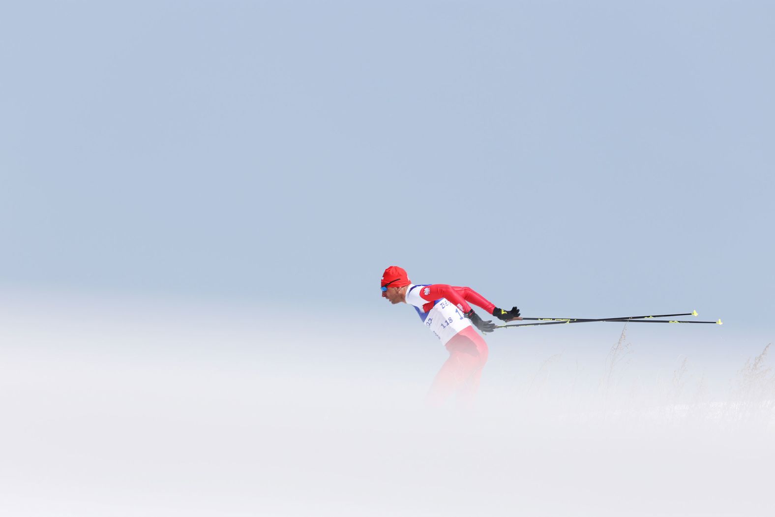Poland's Piotr Garbowski competes in a cross-country skiing event at the <a href="index.php?page=&url=https%3A%2F%2Fwww.cnn.com%2F2022%2F03%2F04%2Fsport%2Fgallery%2Fwinter-paralympics-beijing-best-photos%2Findex.html" target="_blank">Winter Paralympics</a> on Wednesday, March 9.