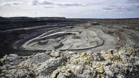 A view of Botuobinsky diamond mining pit of Nakyn diamond ore field, some 340 kms northeast  from the town of Mirny.