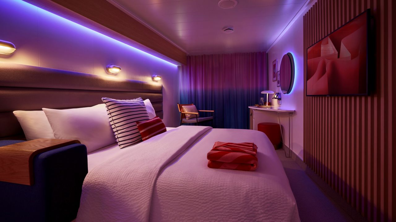 Virgin Voyages' interiors are designed to evoke a boutique hotel.