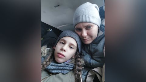 Vika and Daryna Chuiska have been stuck near the Polish border for days.