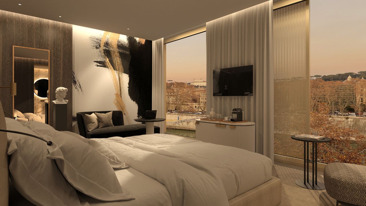 <strong>The First Roma Musica, Rome</strong>: This upcoming boutique hotel holds 24 rooms and is located along the banks of the Tiber River in Rome.
