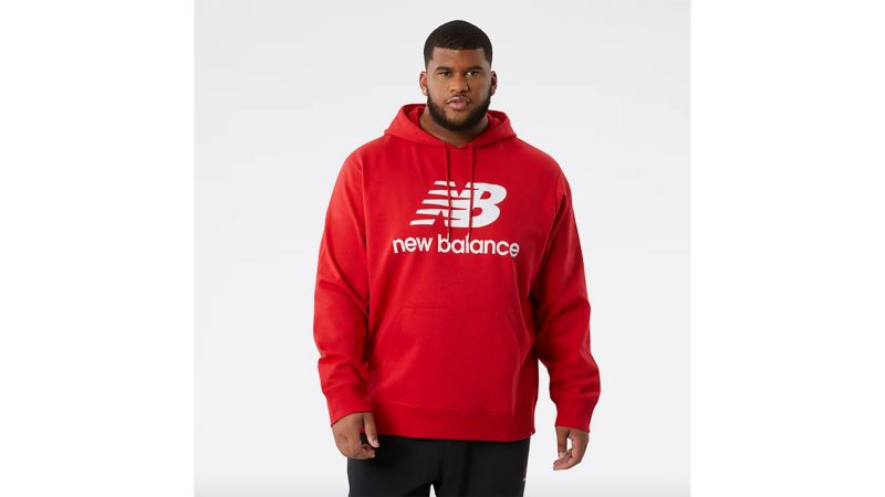 New balance essentials discount stacked logo po hoodie