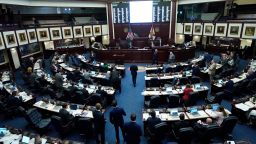 Florida Representatives work in the House during a legislative session at the Florida State Capitol, Tuesday, March 8, 2022, in Tallahassee, Florida.