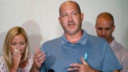 FILE - Joseph Petito, father of Gabby Petito, whose death on a cross-country trip has sparked a manhunt for her boyfriend Brian Laundrie, speaks during a news conference, Tuesday, Sept. 28, 2021, in Bohemia, N.Y. In a lawsuit filed in Florida, Thursday, March 10, 2022, the parents of Gabby Petito claim that Brian Laundrie told his parents he had killed her when he returned home alone from their ill-fated western trip in a converted van. (AP Photo/John Minchillo, File)