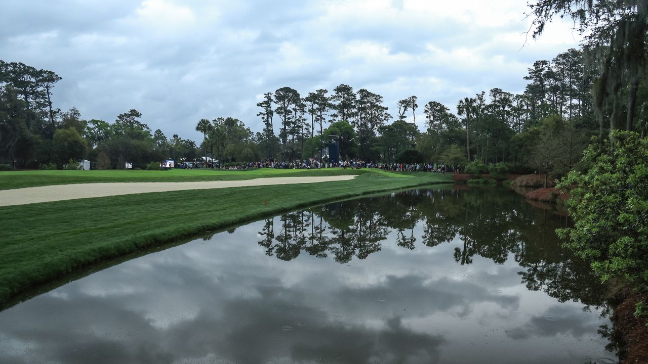 The seventh hole at TPC Sawgrass.