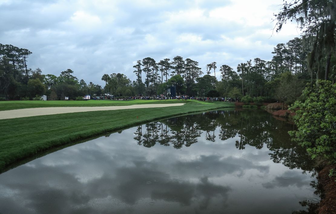 The seventh hole at TPC Sawgrass.