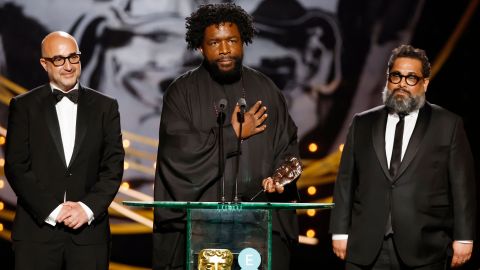 Ahmir "Questlove" Thompson accepts the BAFTA for his film "Summer of Soul," which won best documentary.