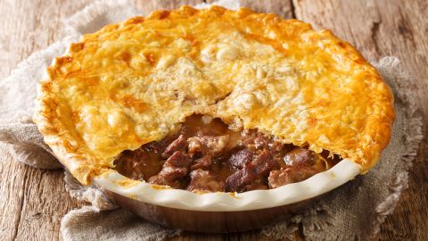 Steak and ale pie is a pub classic.